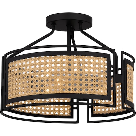 Quoizel Priya Semi Flush 3 Lights Matte Black. PYA1714MBK